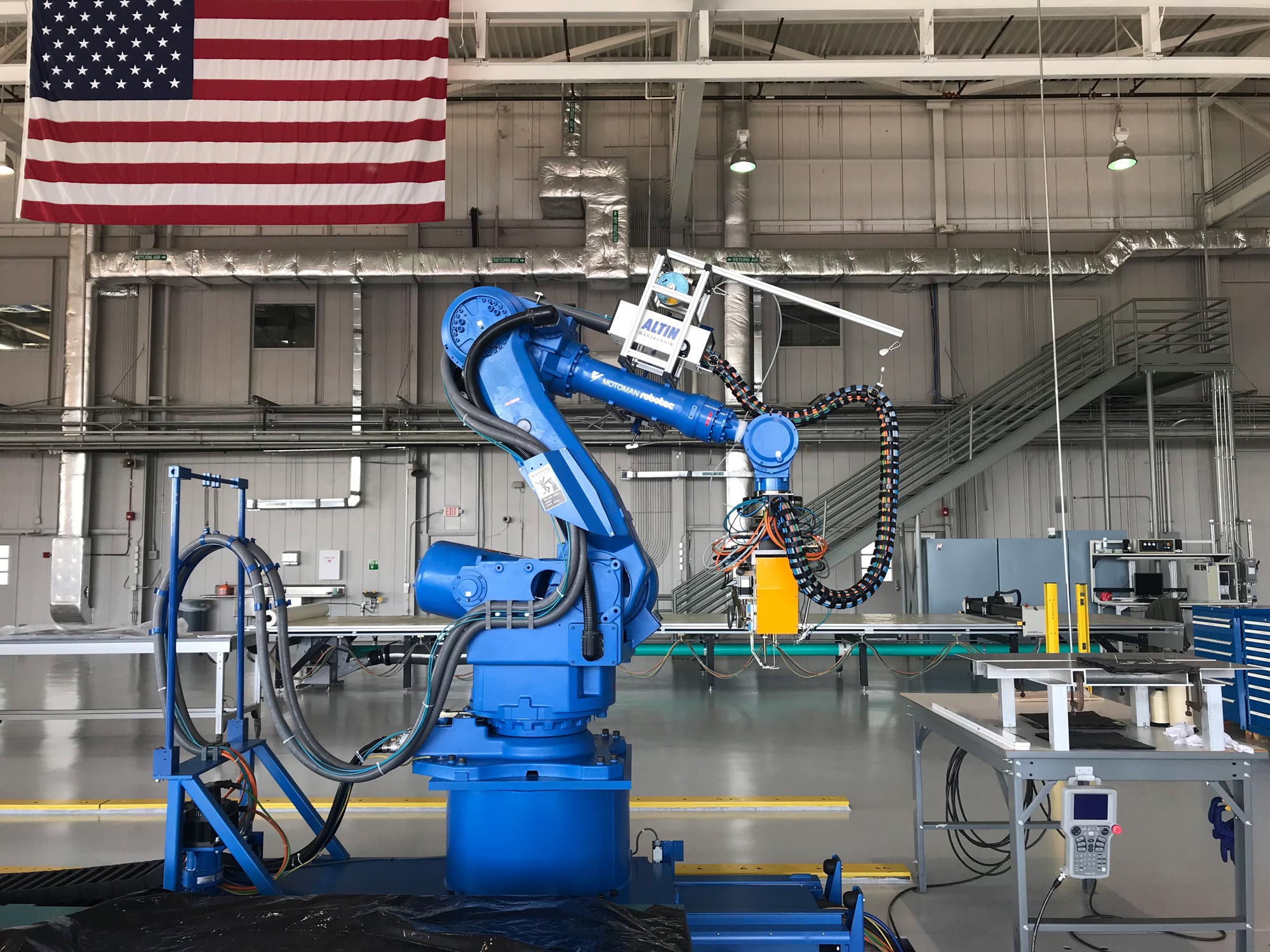 Robotic Stitching – (8-ft. reach by 40-ft. X axis travel) Robotic Stitching – (8-ft. reach by 40-ft. X axis travel)